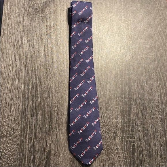 NWT Authentic Burberry Tie Men’s Manston Heritage Necktie w/Burberrys Logo Navy - Picture 12 of 15